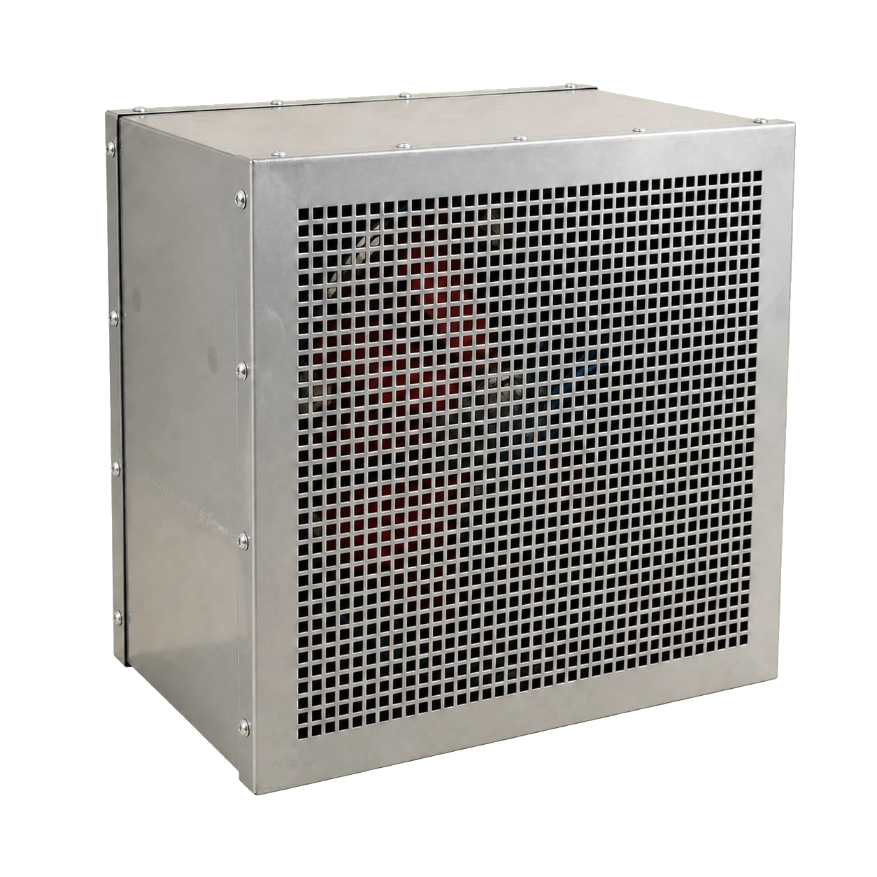 Vue arrière du même caisson avec sa grande grille carrée