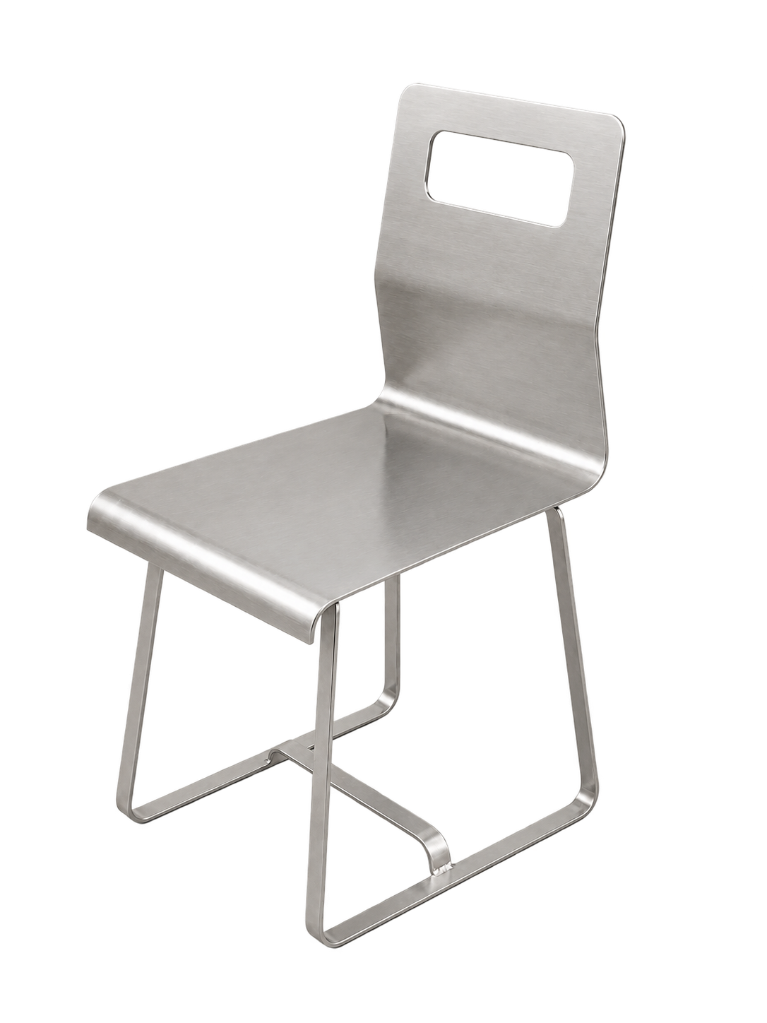 Vue avant gauche de la même chaise inox