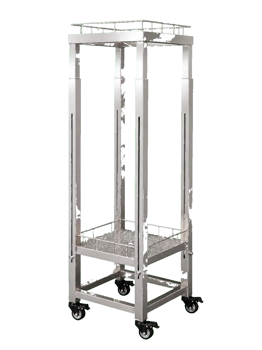 Vue arrière droite du même chariot vertical