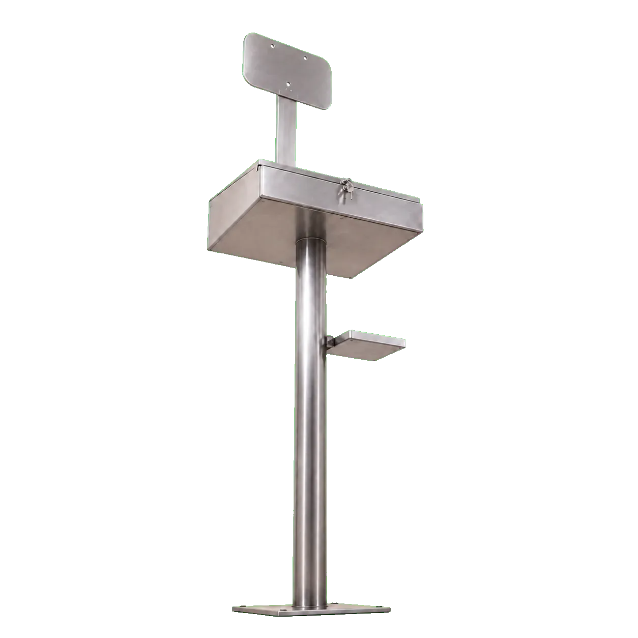 Vue très basse du même poste opérateur inox