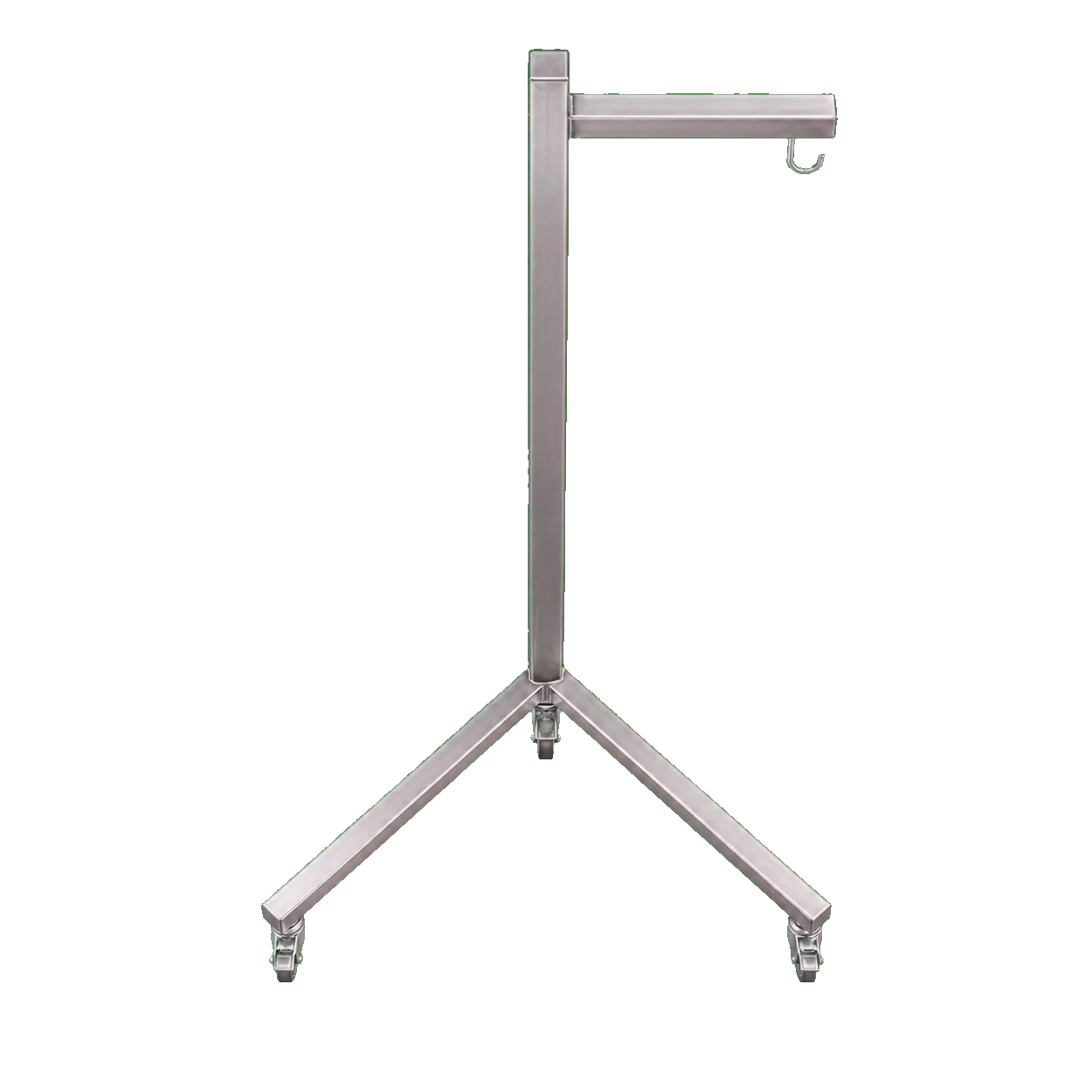 Vue verticale depuis le dessus de la même potence mobile inox