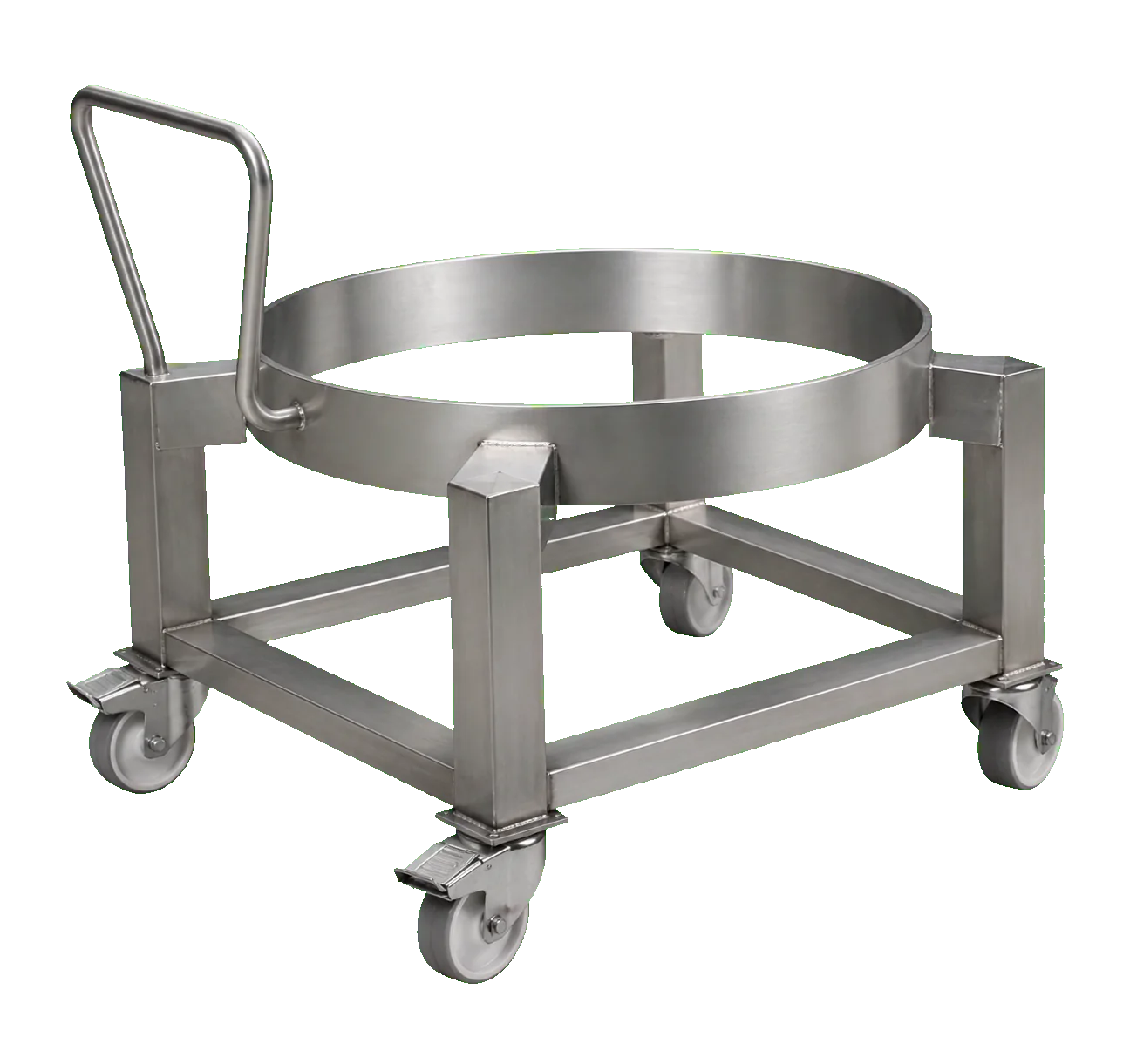 Support mobile circulaire en inox pour cuve de pétrin
