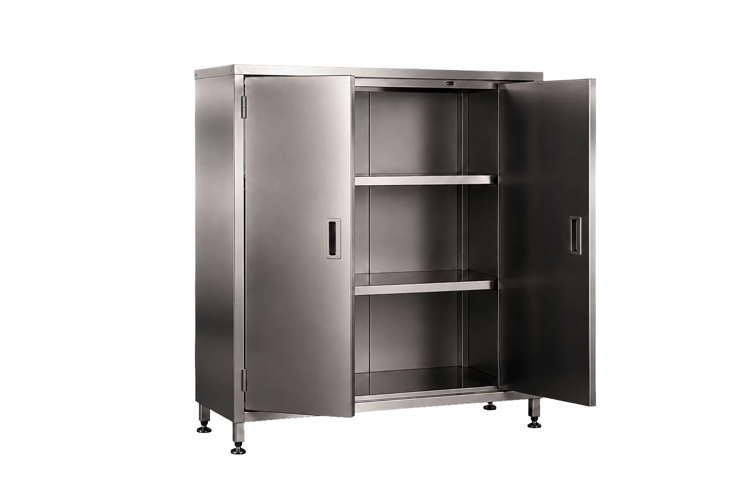 Armoire hygiénique professionnelle en inox avec portes et étagères