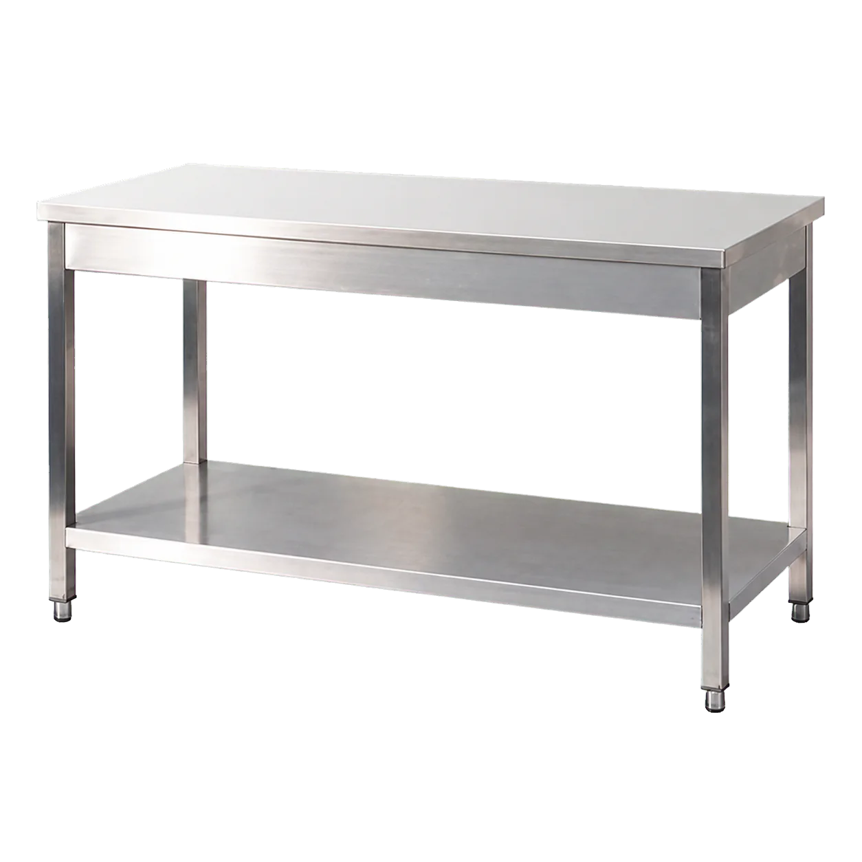 Table de travail professionnelle en inox avec étagère basse